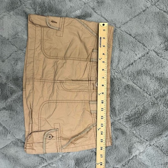 Vintage Y2K Micro Mini Skirt Medium Cargo Forever 21 2000s Tan Beige Low Rise - Picture 4 of 8